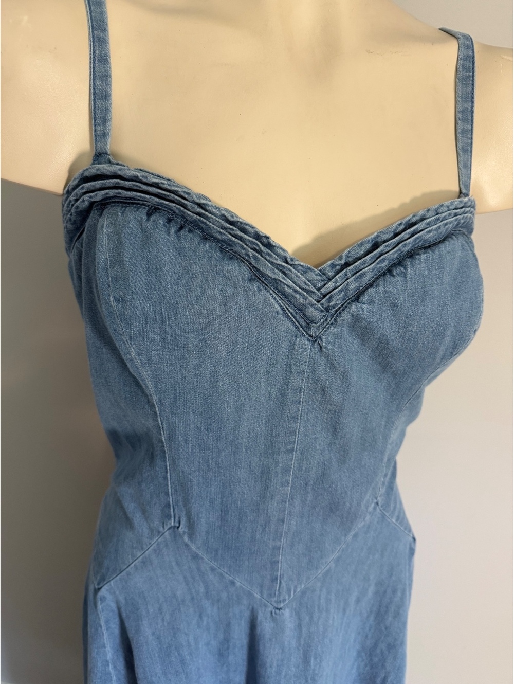 Free People Women's Light Blue Denim Midi Dress XL - Picture 3 of 13